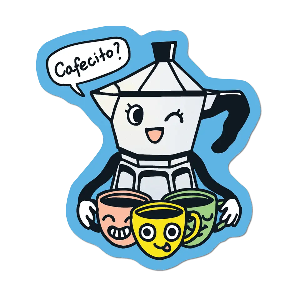 Cafecito? - Die-Cut Sticker (Cafe, Coffee)