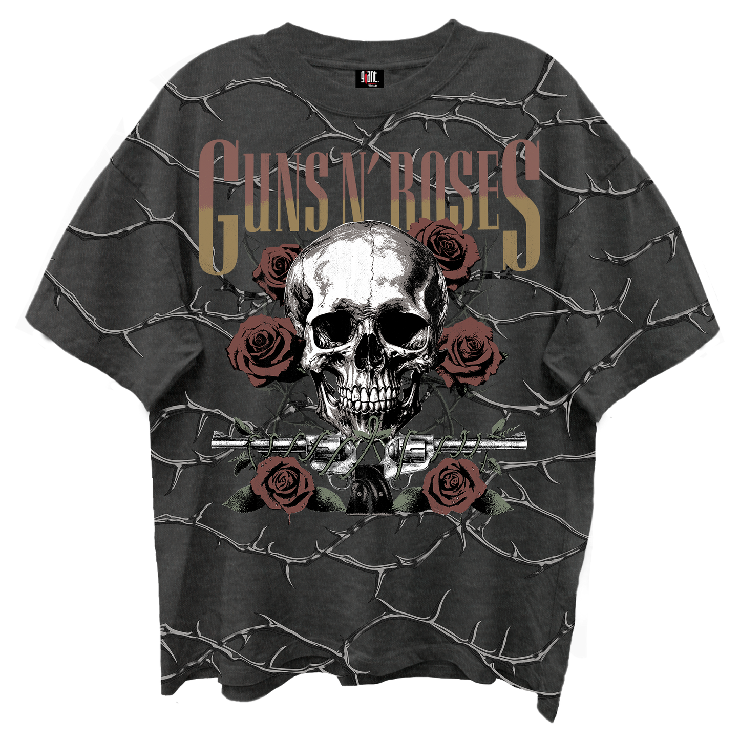 Guns N Roses - Skull Roses tshirt Black Product Image