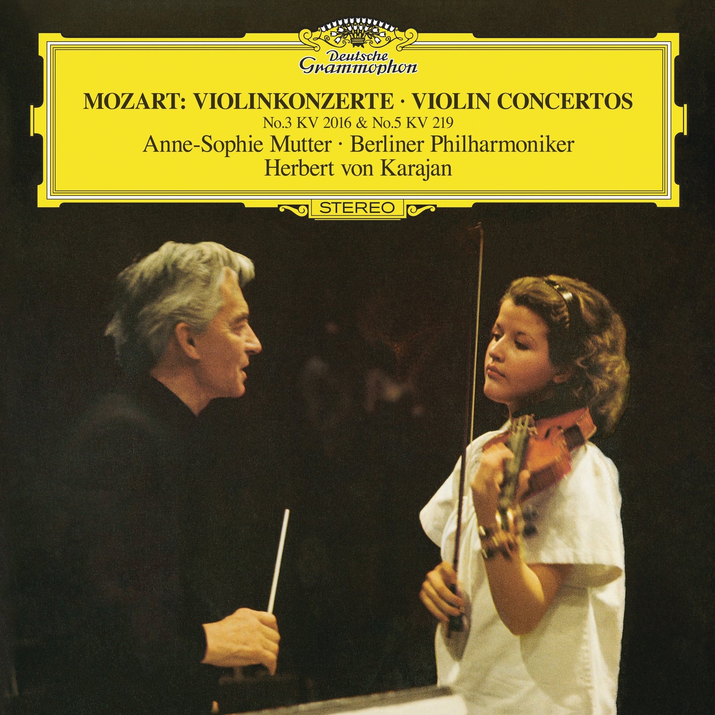 Anne-Sophie Mutter, Berlin Philharmonic & Herbert von Karajan - Mozart: Violin Concertos Nos. 3 & 5 Album Cover