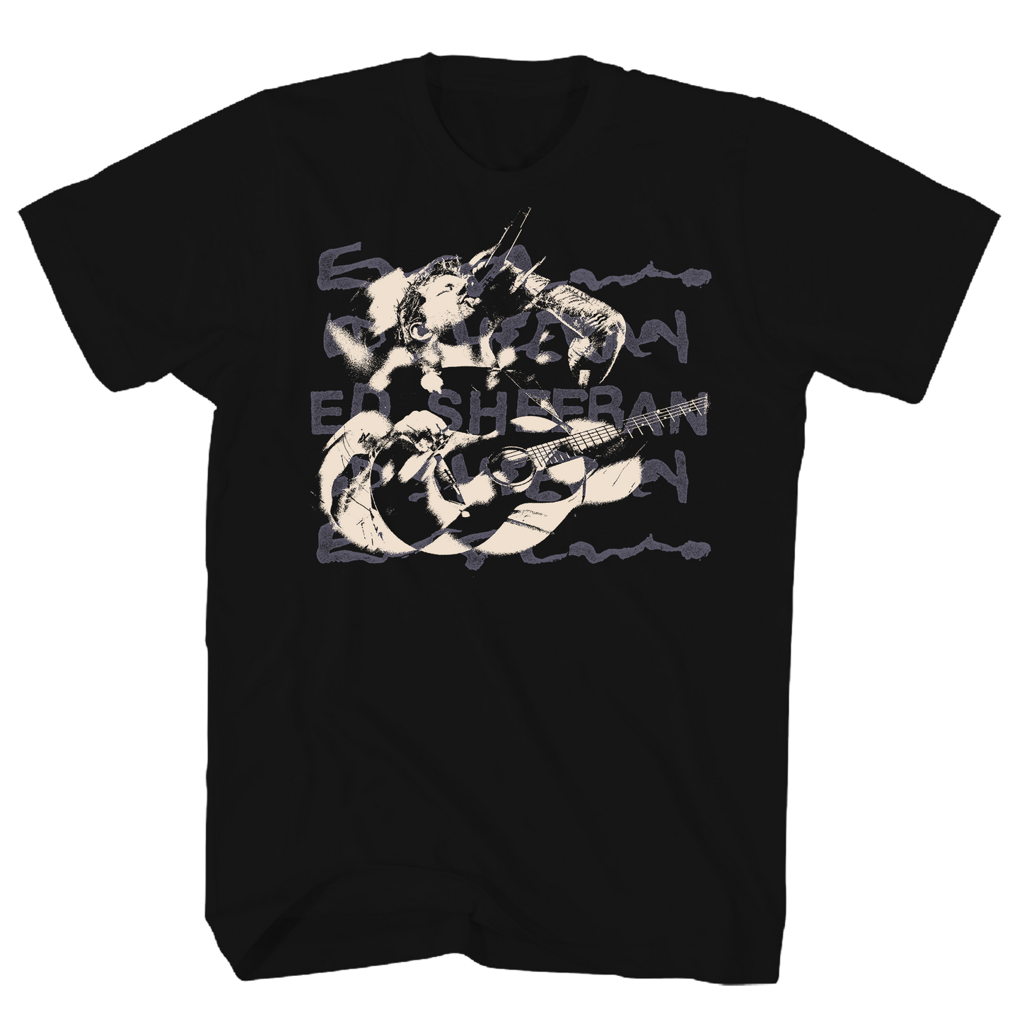 Ed Sheeran - Photo With Guitar Tshirt Black Product Image