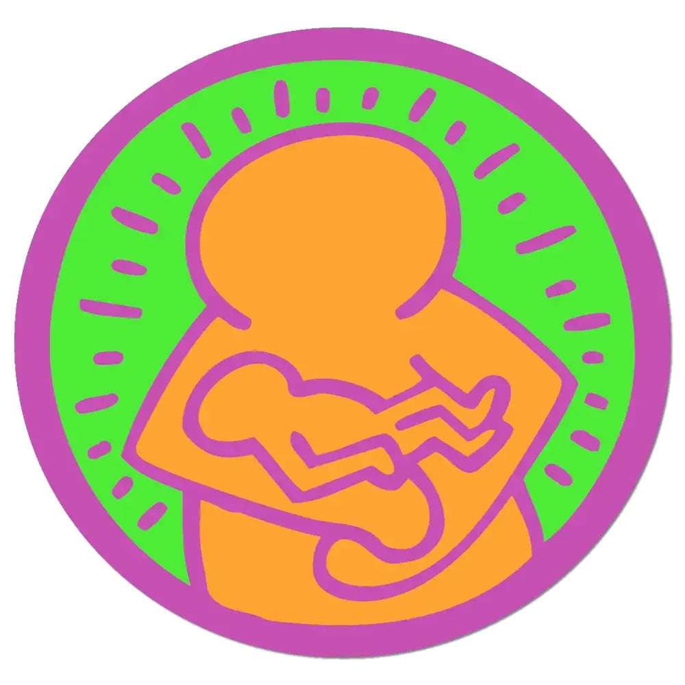 Fluorescent Die-Cut Sticker, Parent By Keith Haring