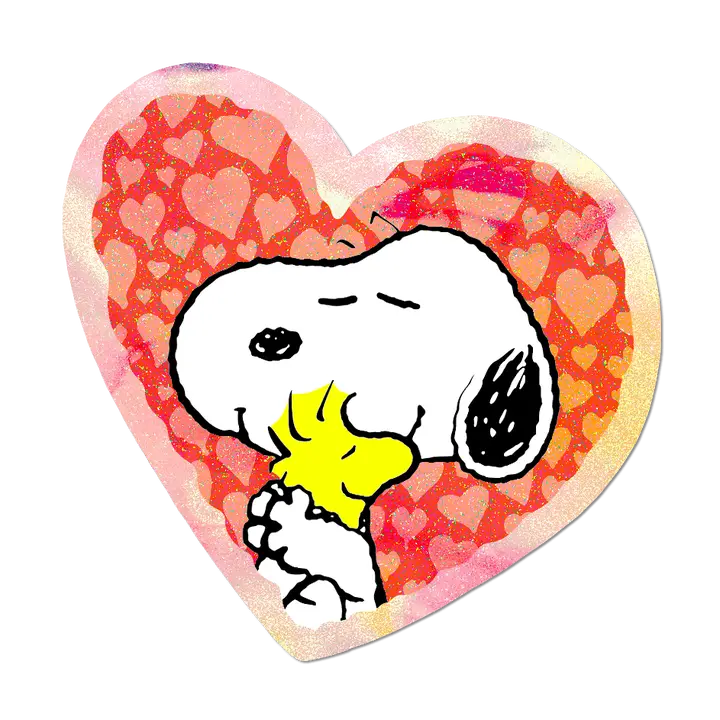Holo Heart Snoopy - Die-Cut Sticker (love, friendship)