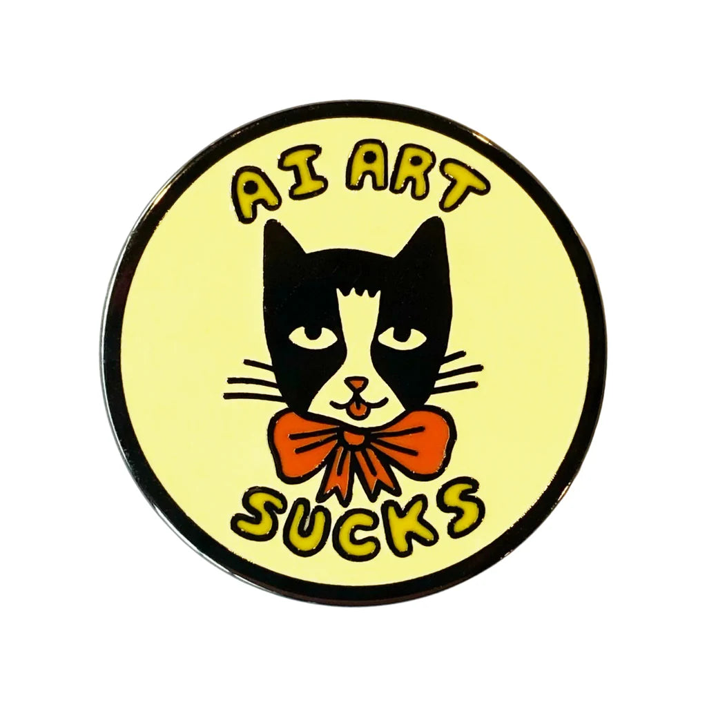 Ai Art Sucks Cat Enamel Pin