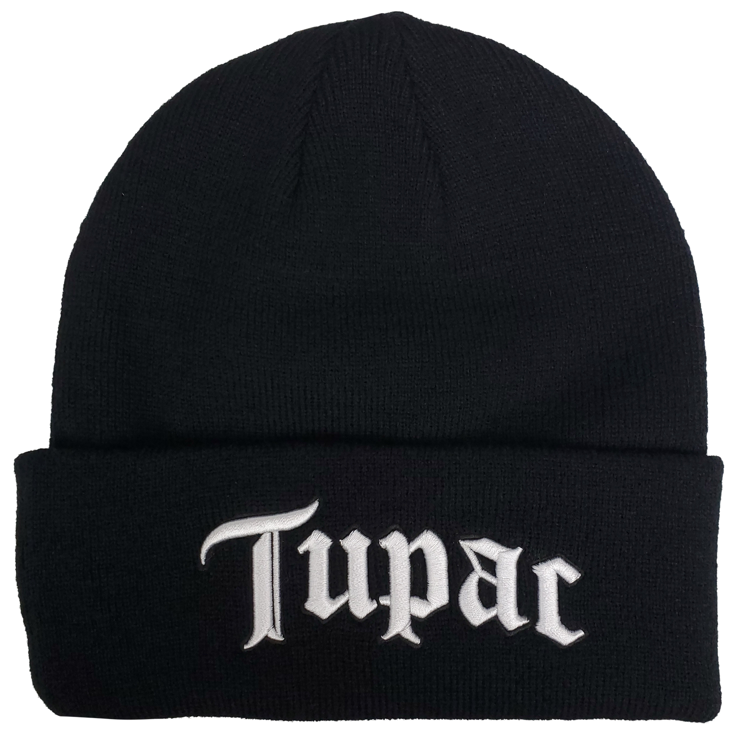 Tupac - Tupac 3d Embroidered Logo Beanie Osfa Black Product Image