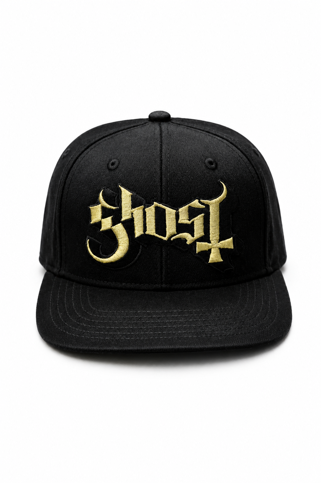 Ghost - 3d Logo Gold Flatbill Snapback Cap Black Product Image