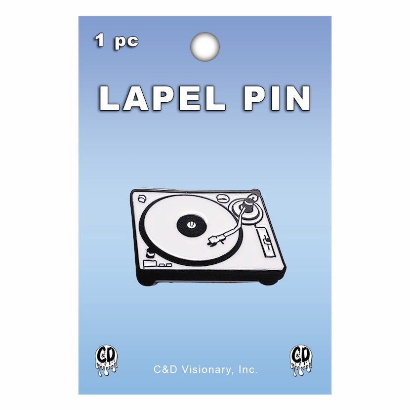 Black & White Record Player 1.25" Lapel Pin