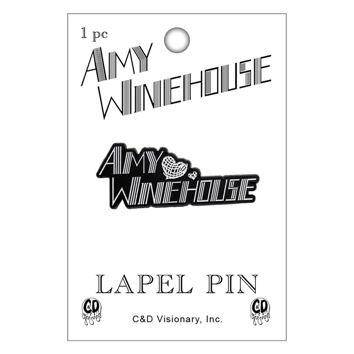 Amy Winehouse Hearts Logo 1.5" Lapel Pin