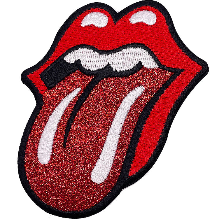 The Rolling Stones Tongue Logo 3.5"x3.5" Glitter Patch