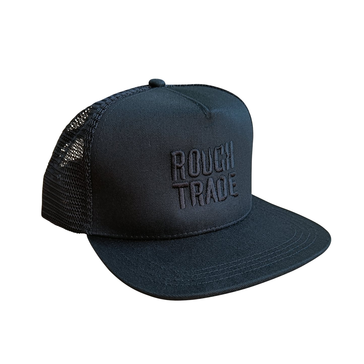 Rough Trade Embroidered Logo Trucker Cap - Black
