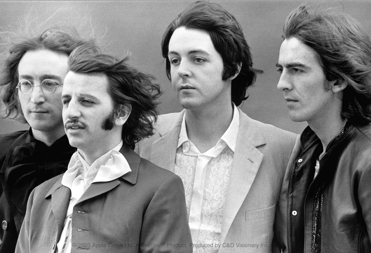 The Beatles Black & White Photo 5.5"x3.75" Sticker