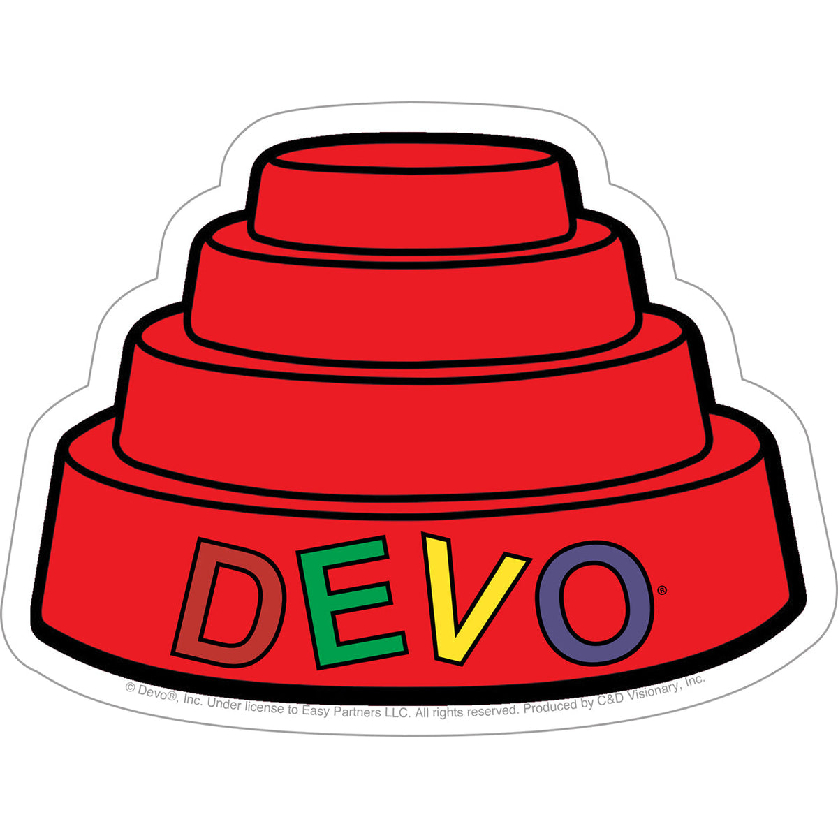 Devo Dome Hat 5.5"x4.2" Sticker