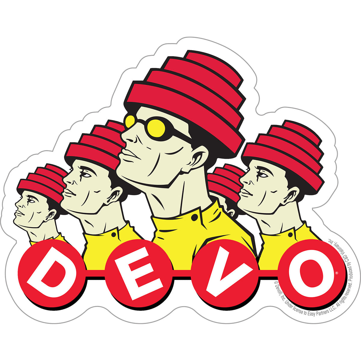 Devo Lineup 5.5"x4.4" Sticker