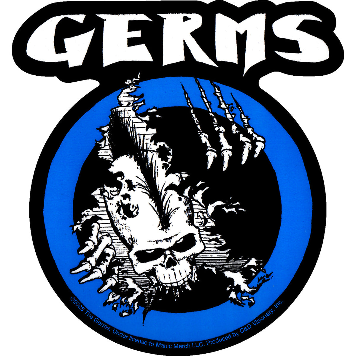 Germs Skull Logo 4.6"x5" Sticker