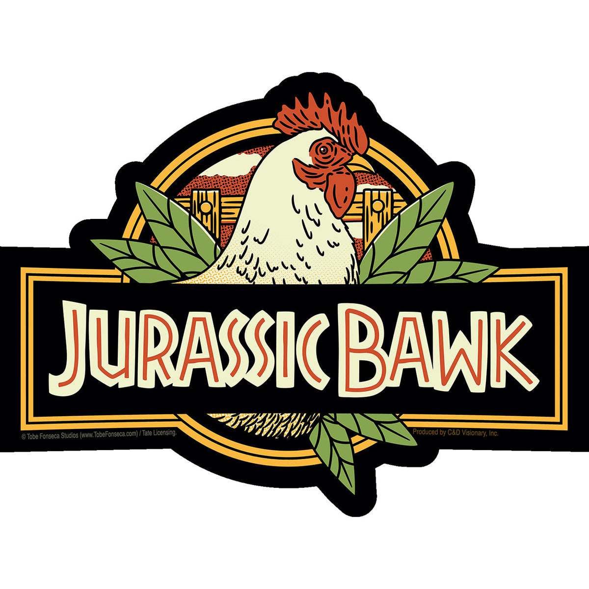 Tobe Fonseca Jurassic Bawk 5.5"x4.2" Sticker