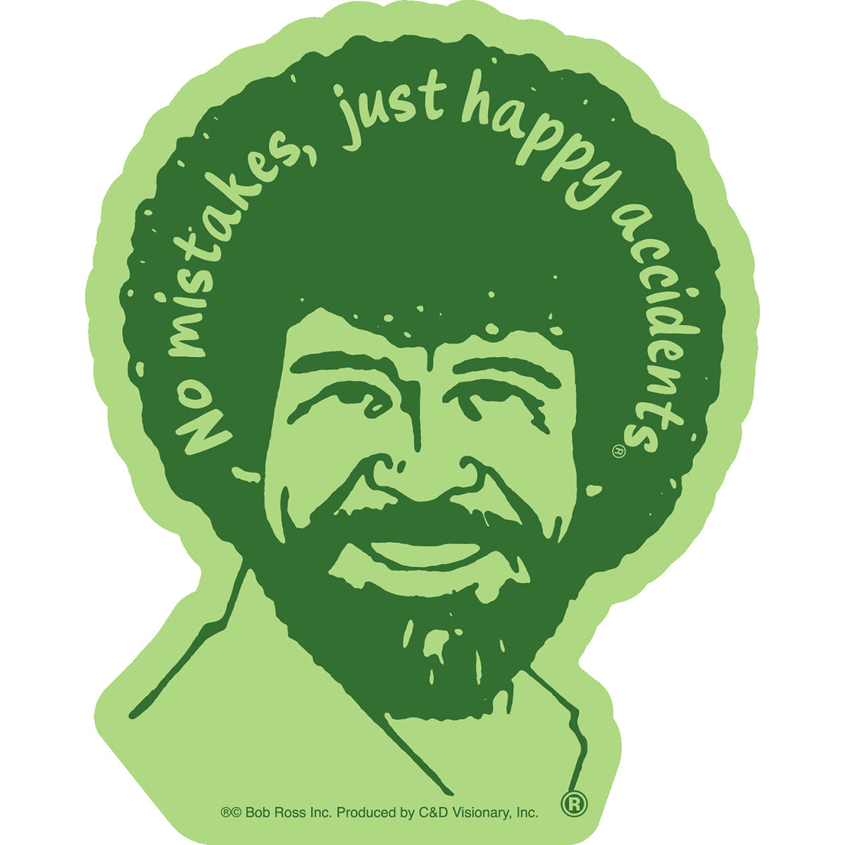 Bob Ross No Mistakes 4"x5" Sticker