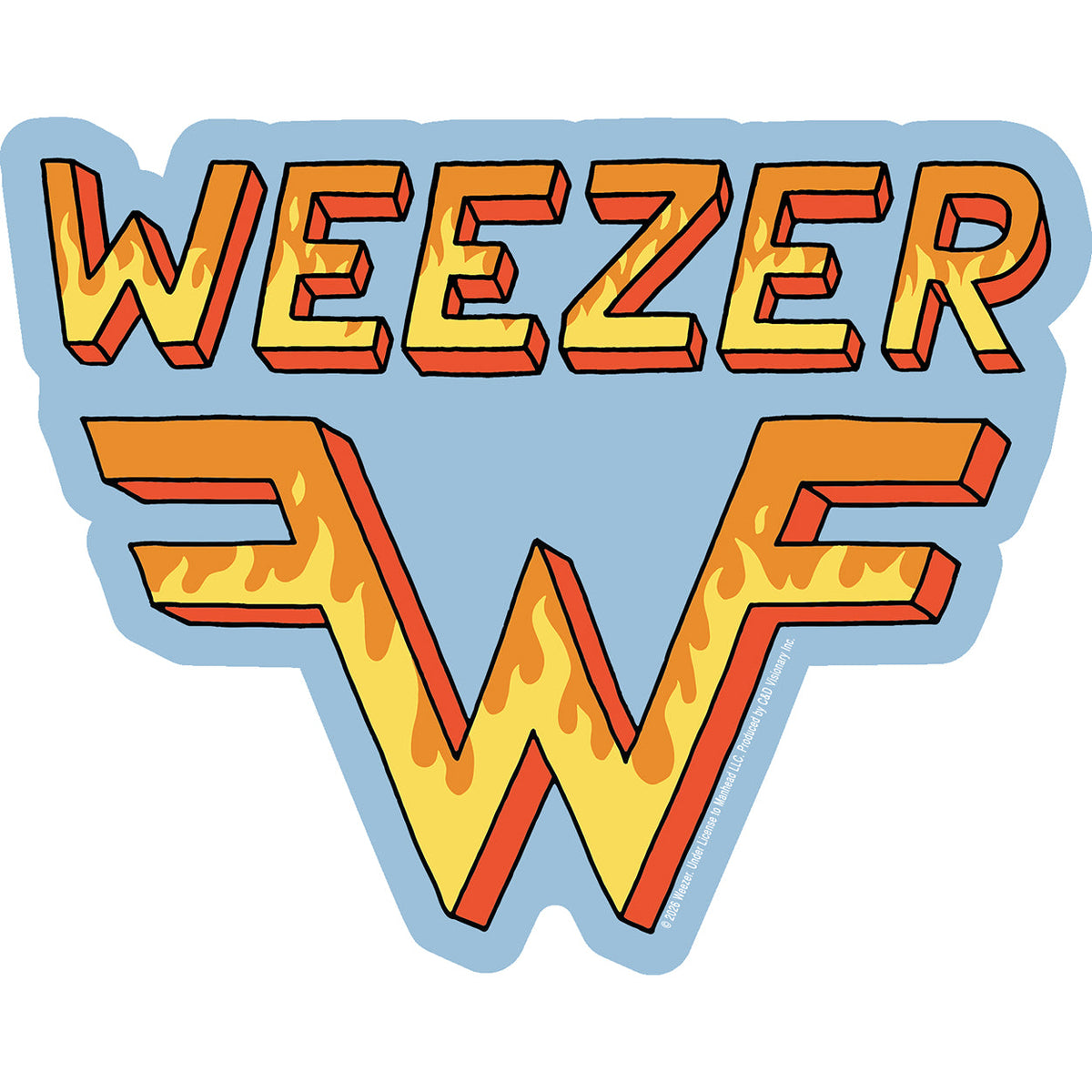 Weezer Flame Logo 5.5"x4.3" Sticker