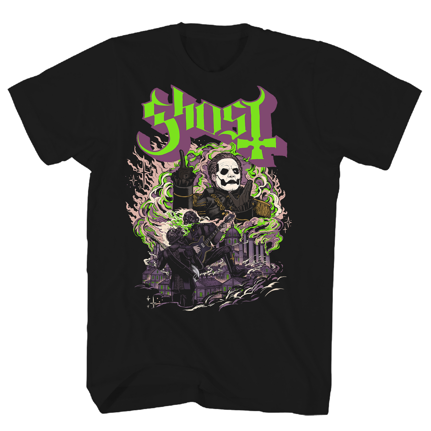 Ghost - Fog T Shirt 1x Black Product Image