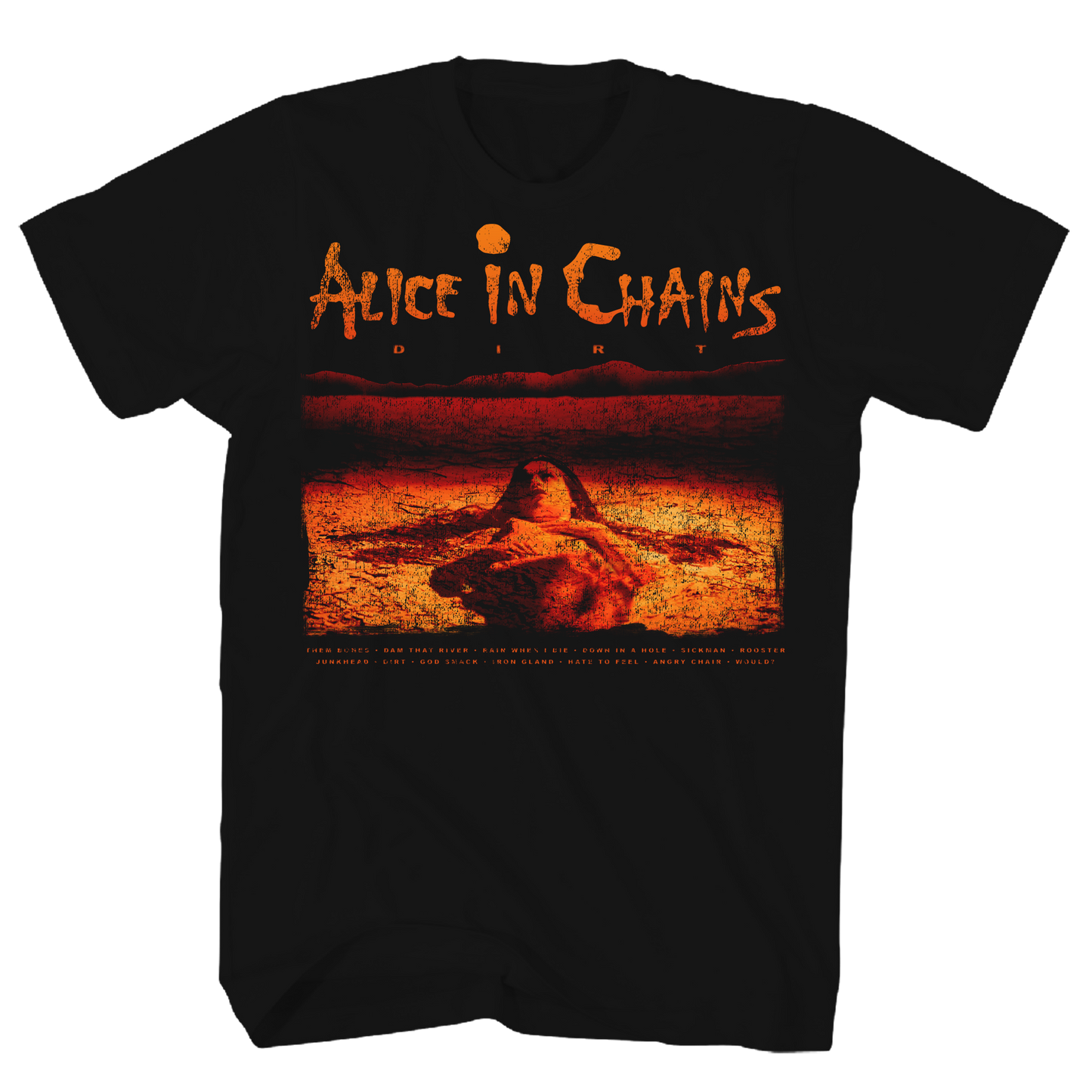 Alice In Chains - Dirt Album Trk List Tshirt Black Product Image
