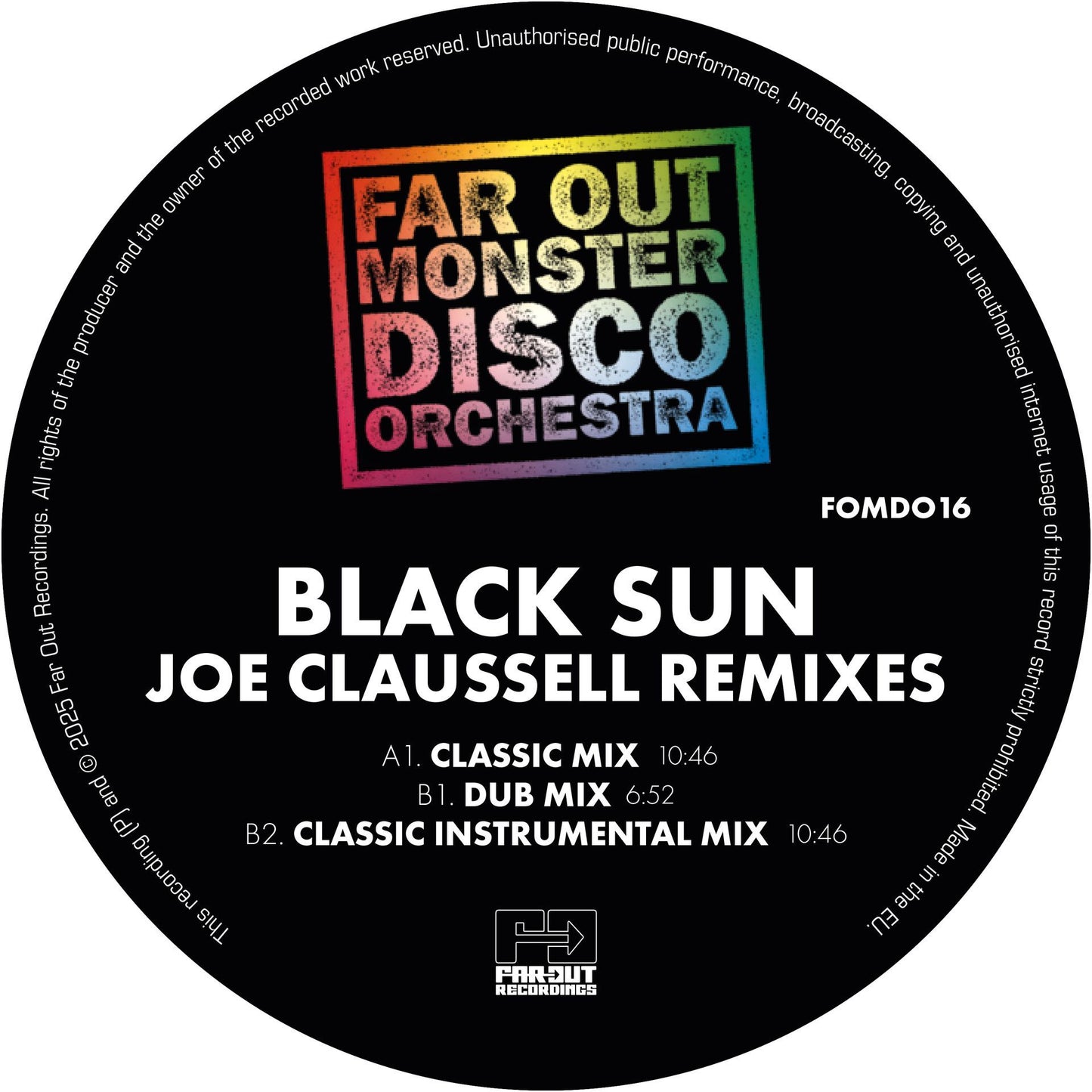 Far Out Monster Disco Orchestra - Black Sun (J.Claussell Remixes) Product Image