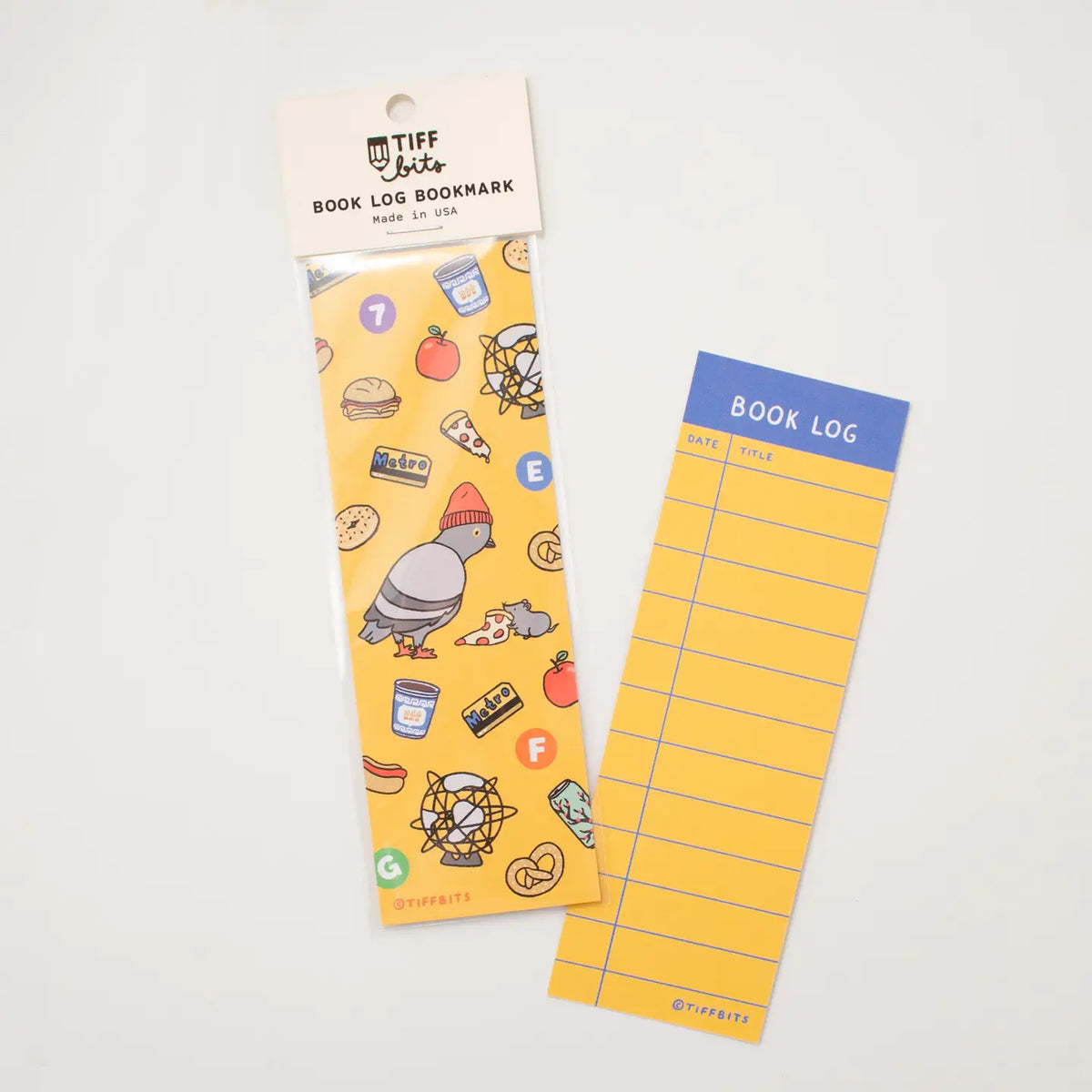 Nyc Pigeon & Pizza Rat Yellow Book Log Bookmark
