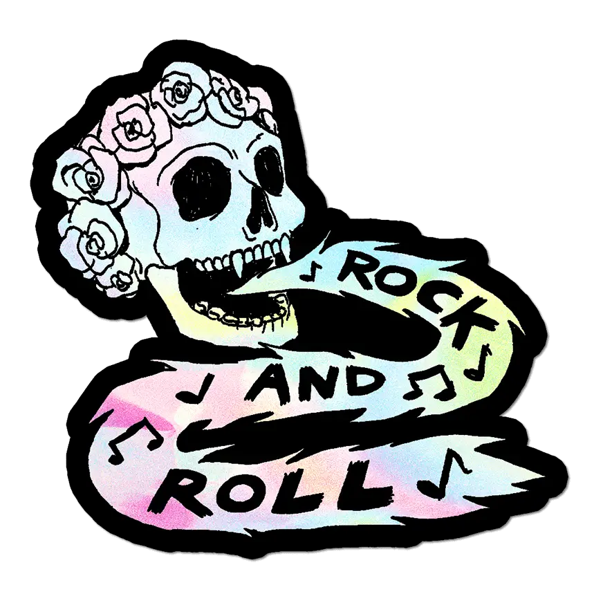 Rock & Roll Skull By Apply - Die-Cut Sticker