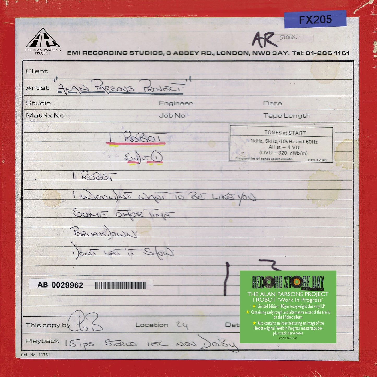 The Alan Parsons Project - I Robot (Work In Progress) Product Image
