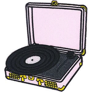 Pink Record Player 3.2"x3.5" Patch