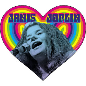 Janis Joplin Heart 4.75"x4.1" Sticker