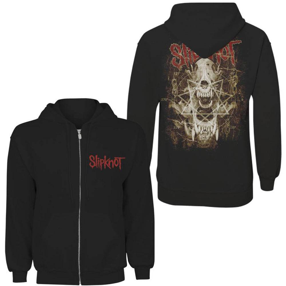 Unisex Zipped Hoodie Skull Teeth Back Print
