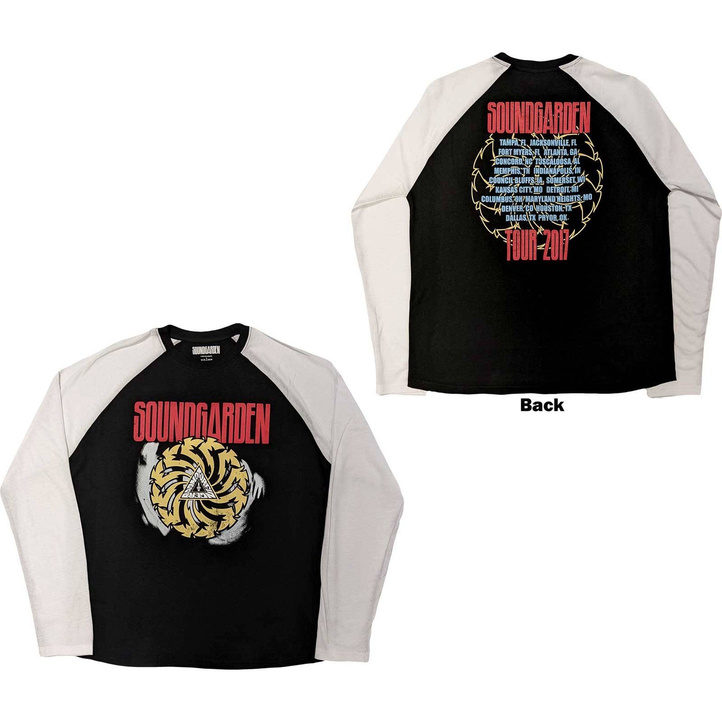 Unisex Raglan T-Shirt Tour 2017 Back Print