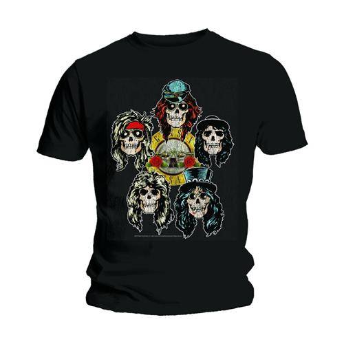 Guns N' Roses Unisex T-Shirt: Vintage Heads Vintage Heads Short Sleeves