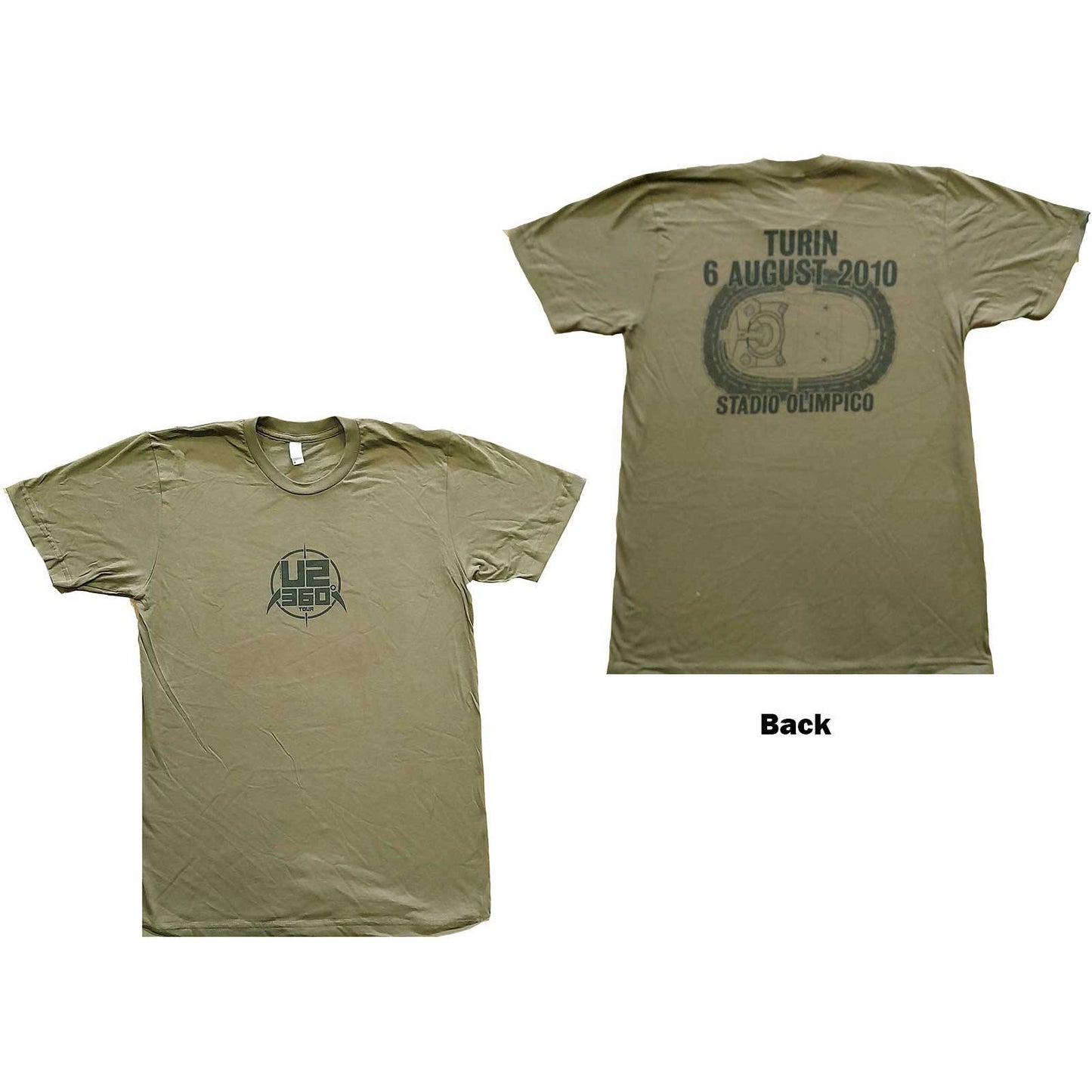 Unisex T-Shirt 360 Degree Tour Turin 2010 Back Print