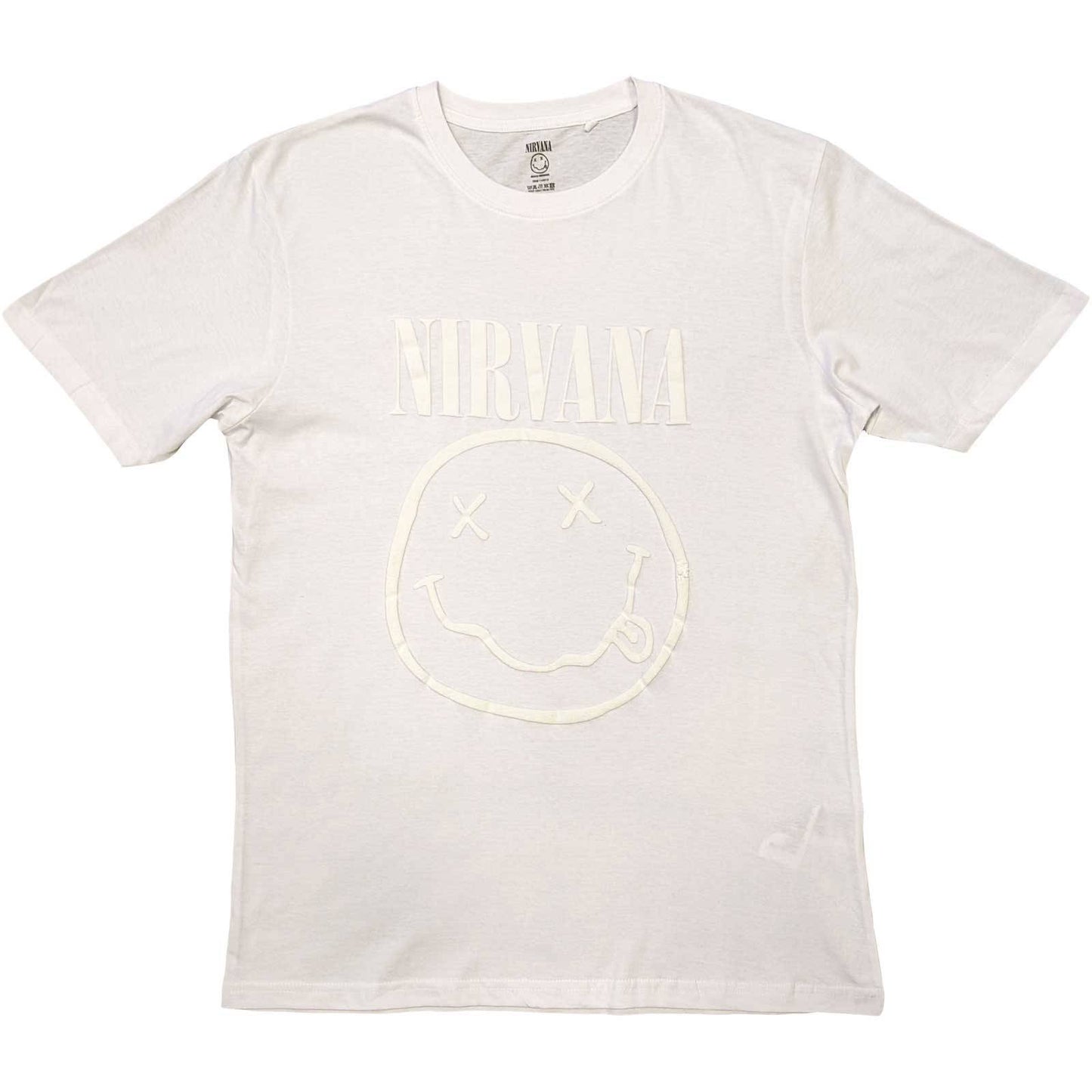 Unisex Hi-Build T-Shirt White Smiley Hi-Build, White-On-White