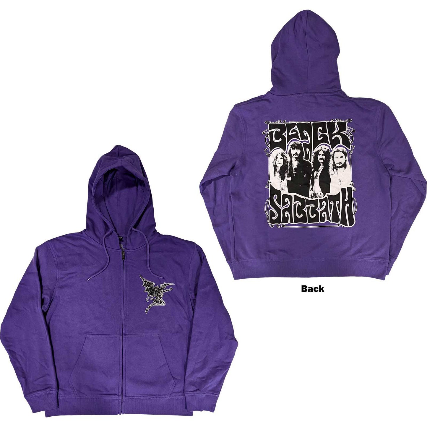 Unisex Zipped Hoodie Henry Pocket Logo Back Print