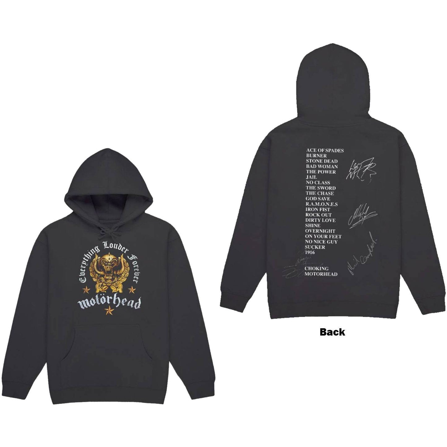 Unisex Pullover Hoodie Everything Louder Forever Back Print