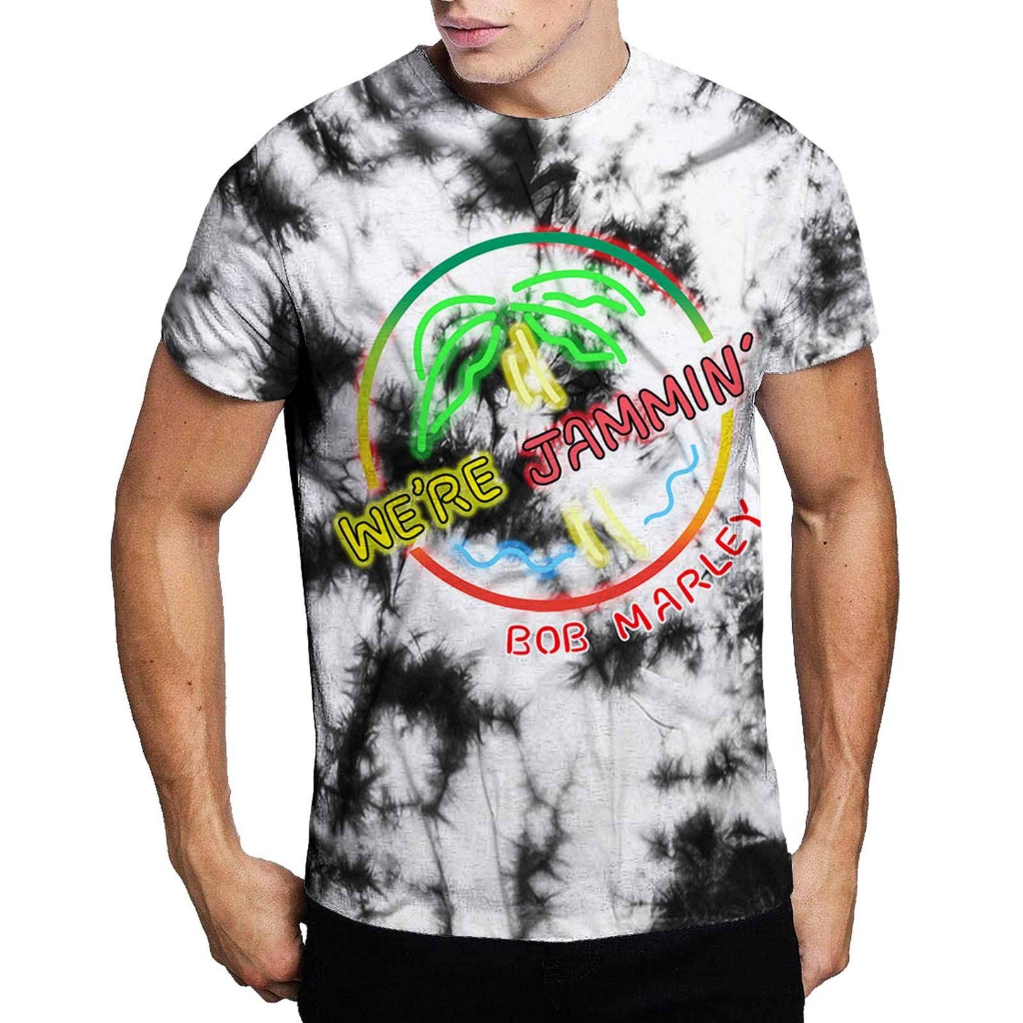 Unisex T-Shirt Neon Sign Dip Dye, Dye Wash