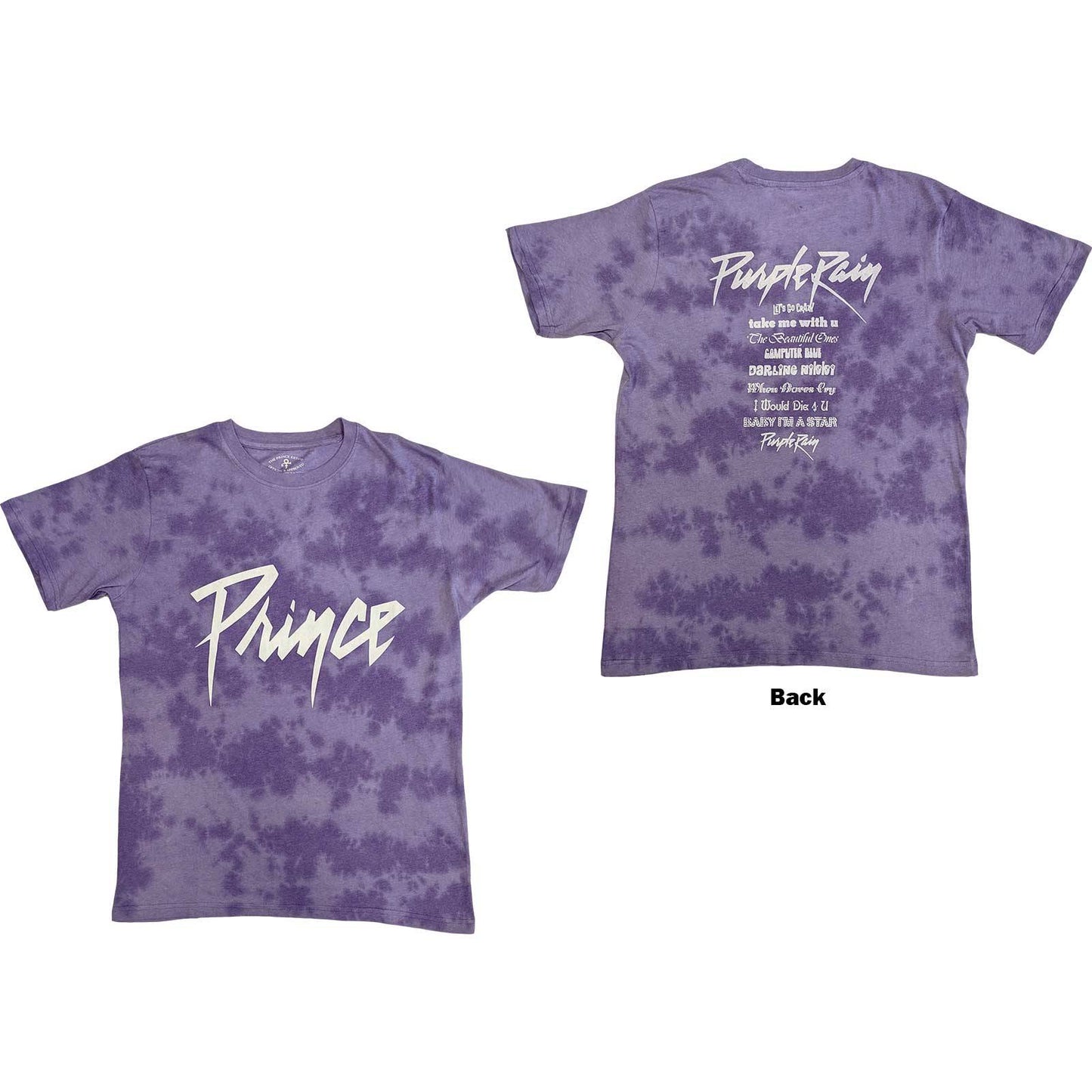 Unisex T-Shirt Purple Rain Dip Dye, Back Print, Dye Wash