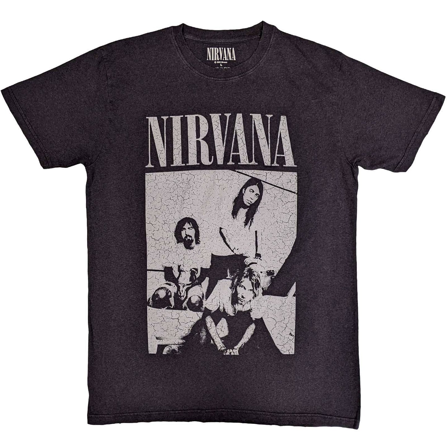 Unisex T-Shirt Sitting Distressed, Black Pigment Dye-Wash
