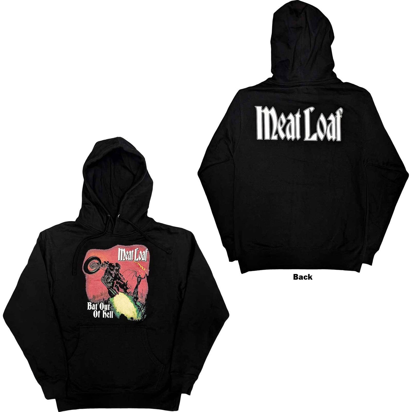 Unisex Pullover Hoodie Bat Out Of Hell Back Print