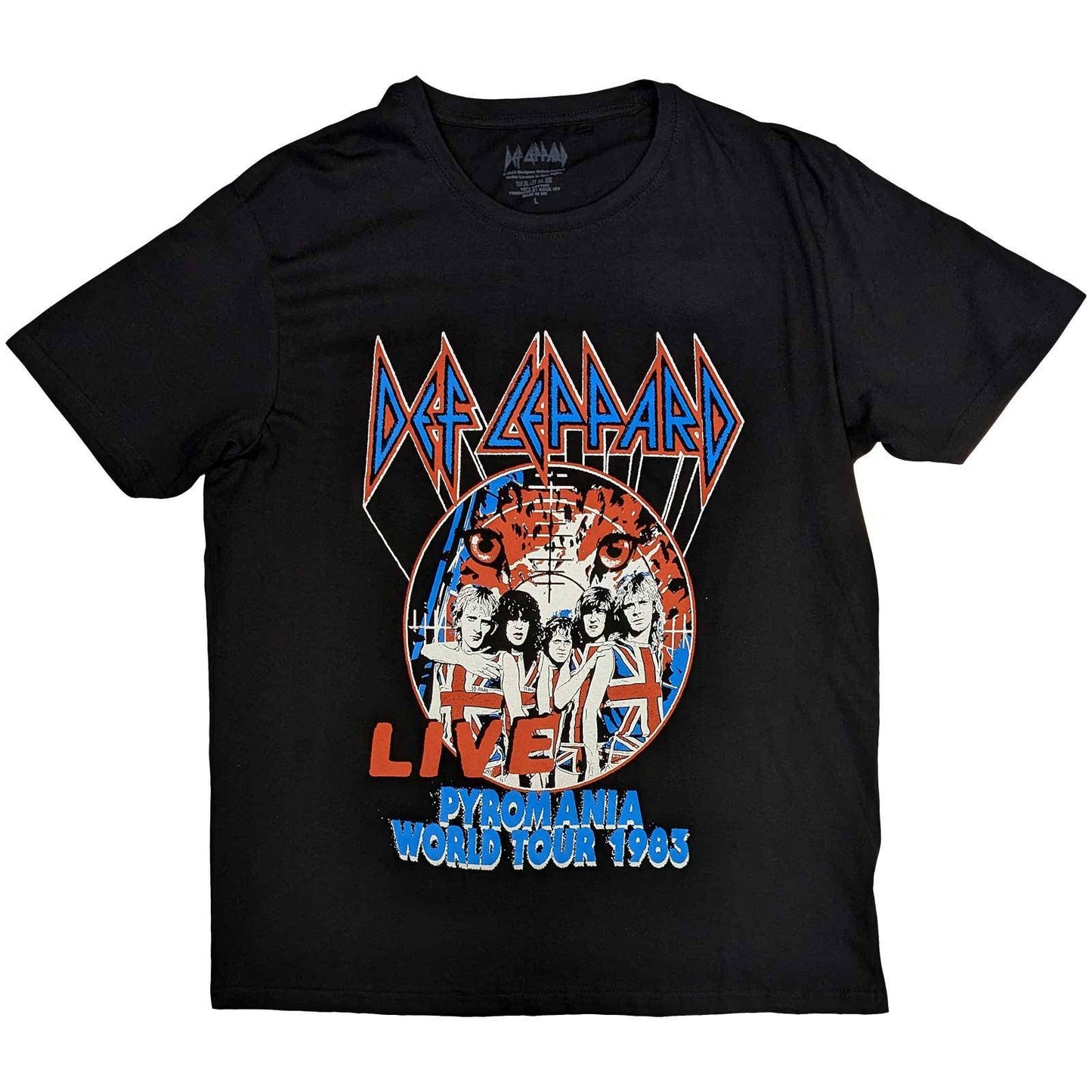 Def Leppard Unisex T-Shirt: Pyro World Tour Pyro World Tour Short Sleeves