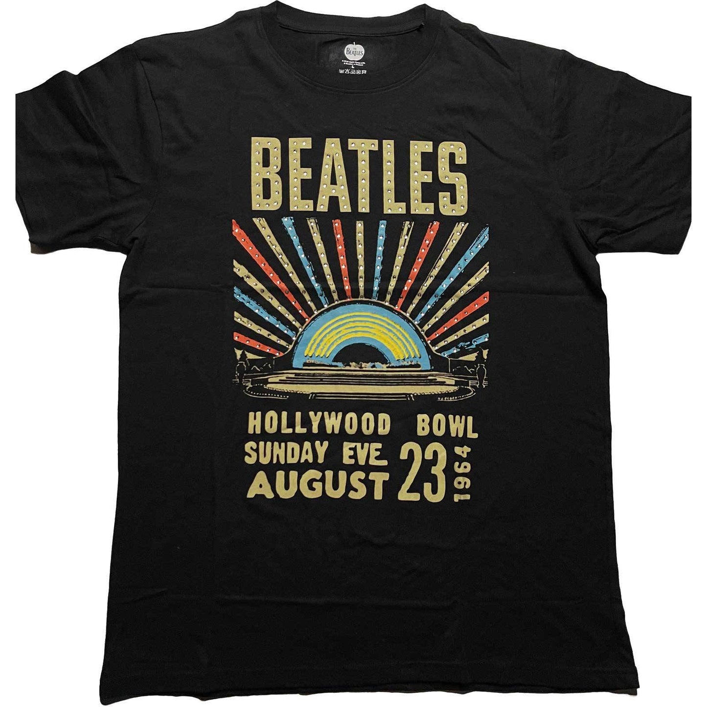 Unisex Embellished T-Shirt Hollywood Bowl Diamante, Embellished, Crystals, Rhinestones