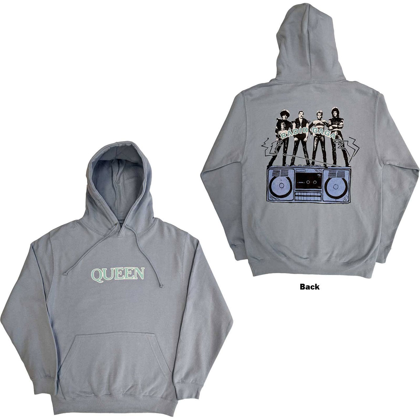 Unisex Pullover Hoodie Radio Ga Ga Back Print