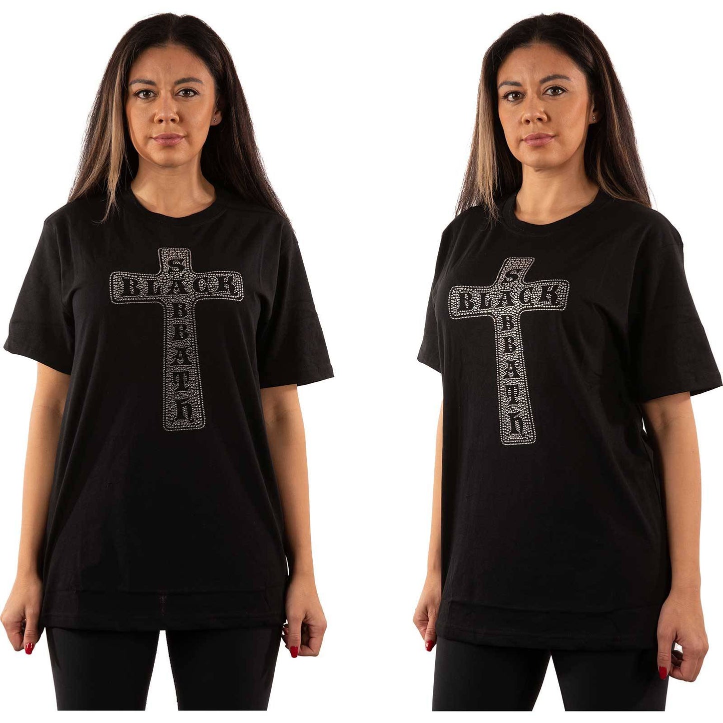 Unisex Embellished T-Shirt Cross Diamante, Embellished, Crystals, Rhinestones