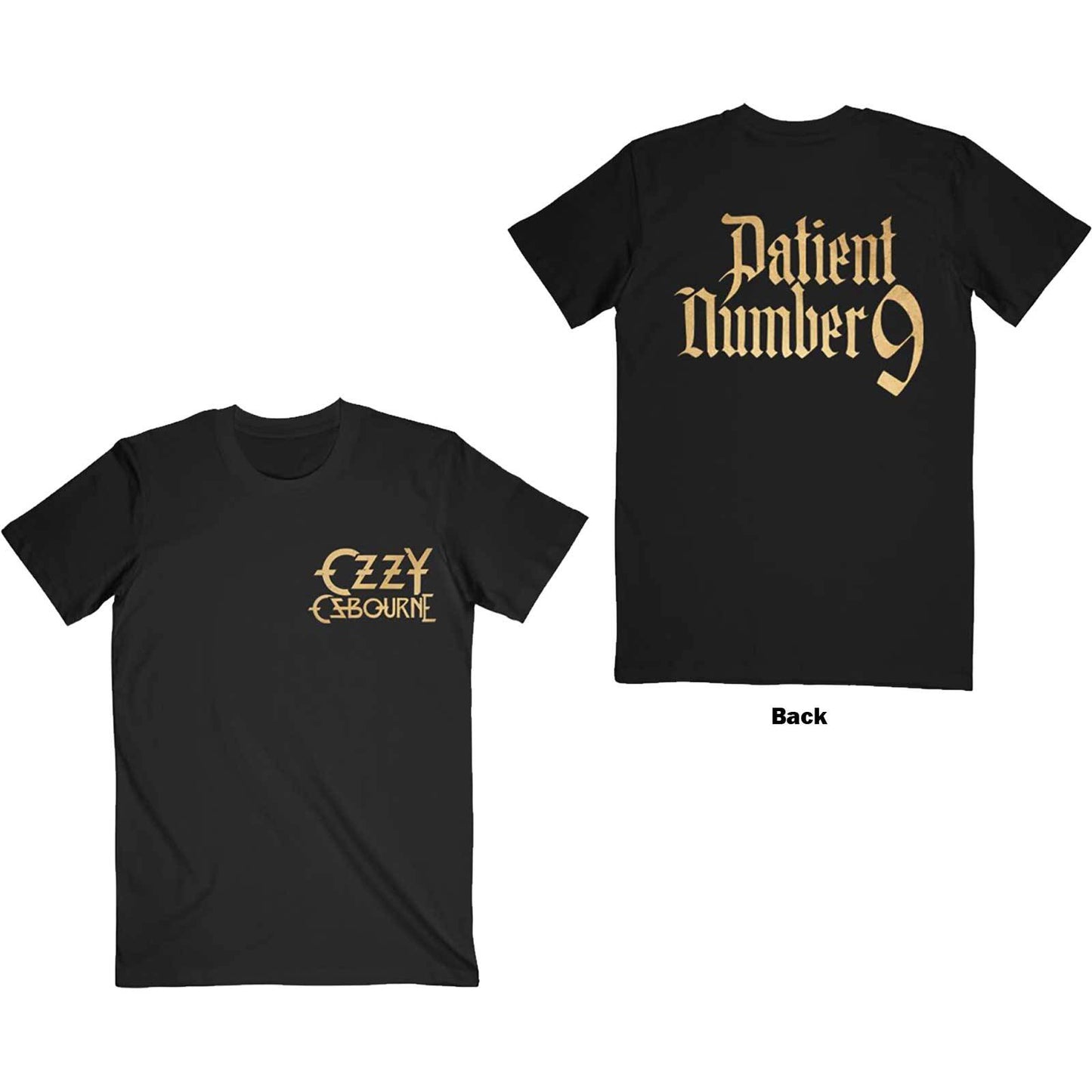 Unisex T-Shirt Patient No. 9 Gold Logo Back Print