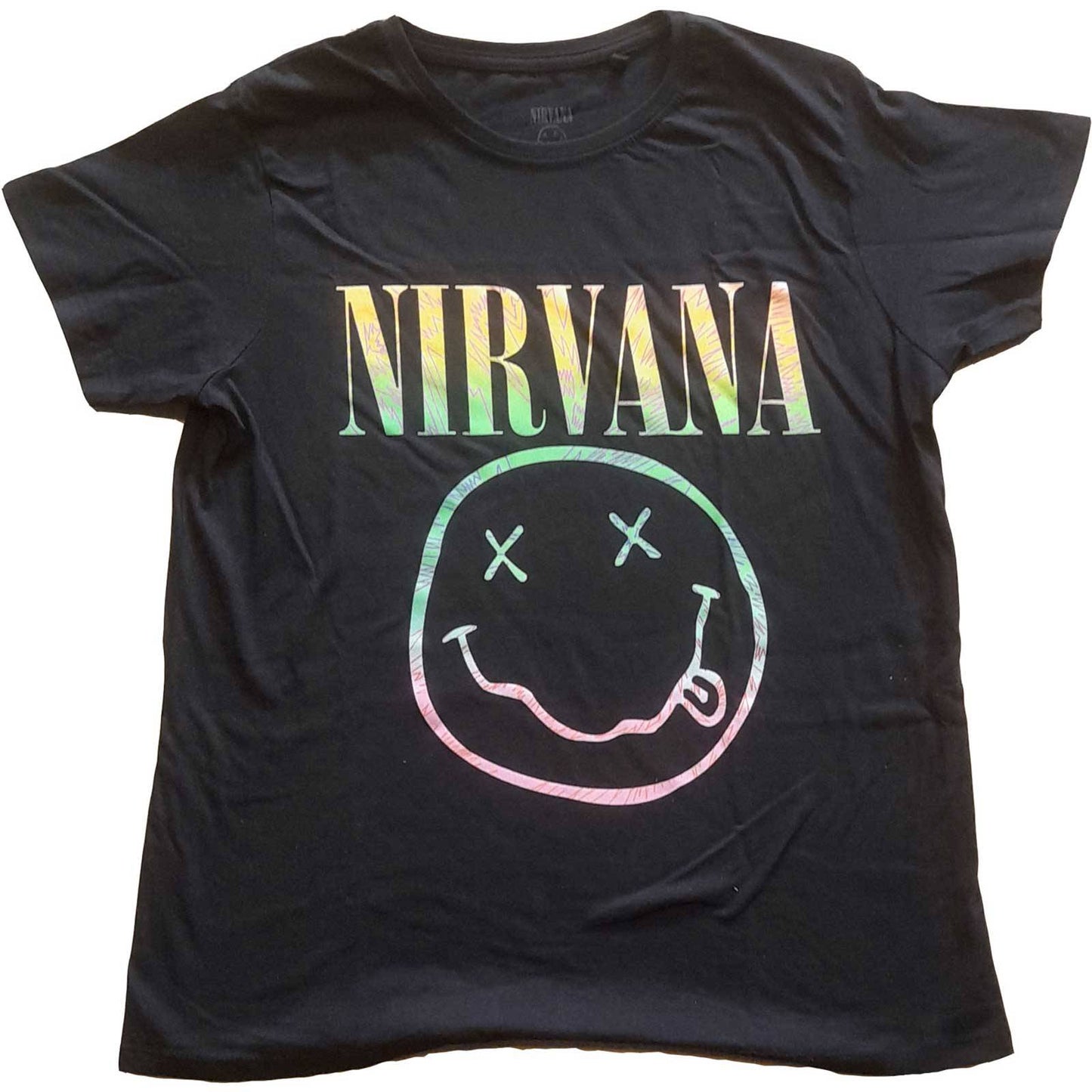 Nirvana Ladies T-Shirt: Sorbet Ray Happy Face Sorbet Ray Happy Face Short Sleeves