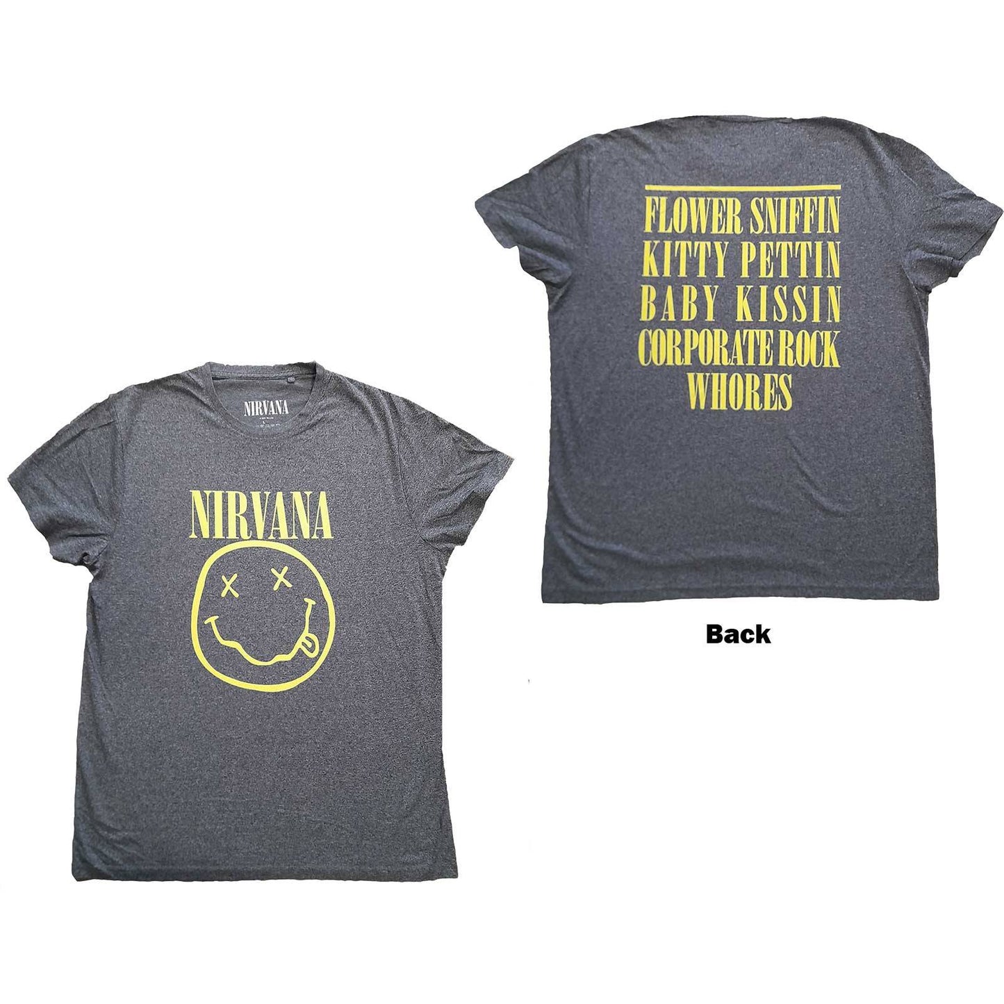 Unisex T-Shirt Yellow Smiley Back Print