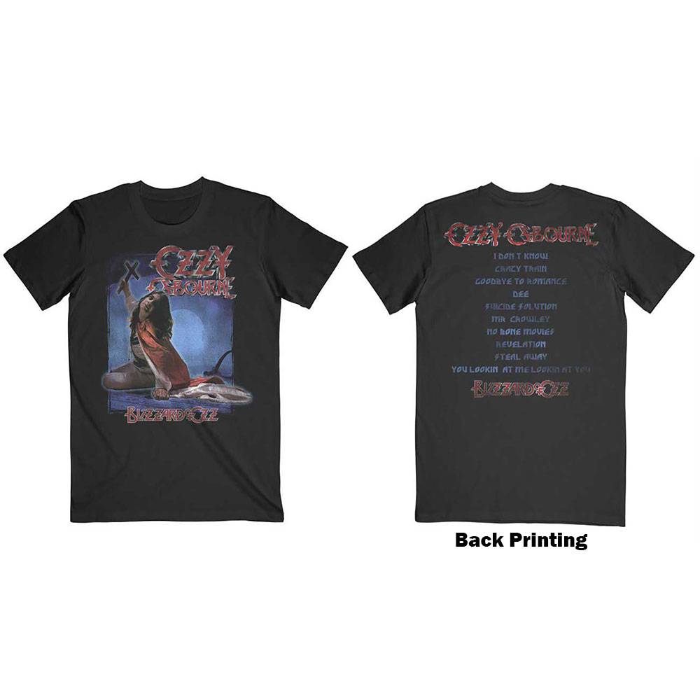 Unisex T-Shirt Blizzard of Ozz Track list Back Print