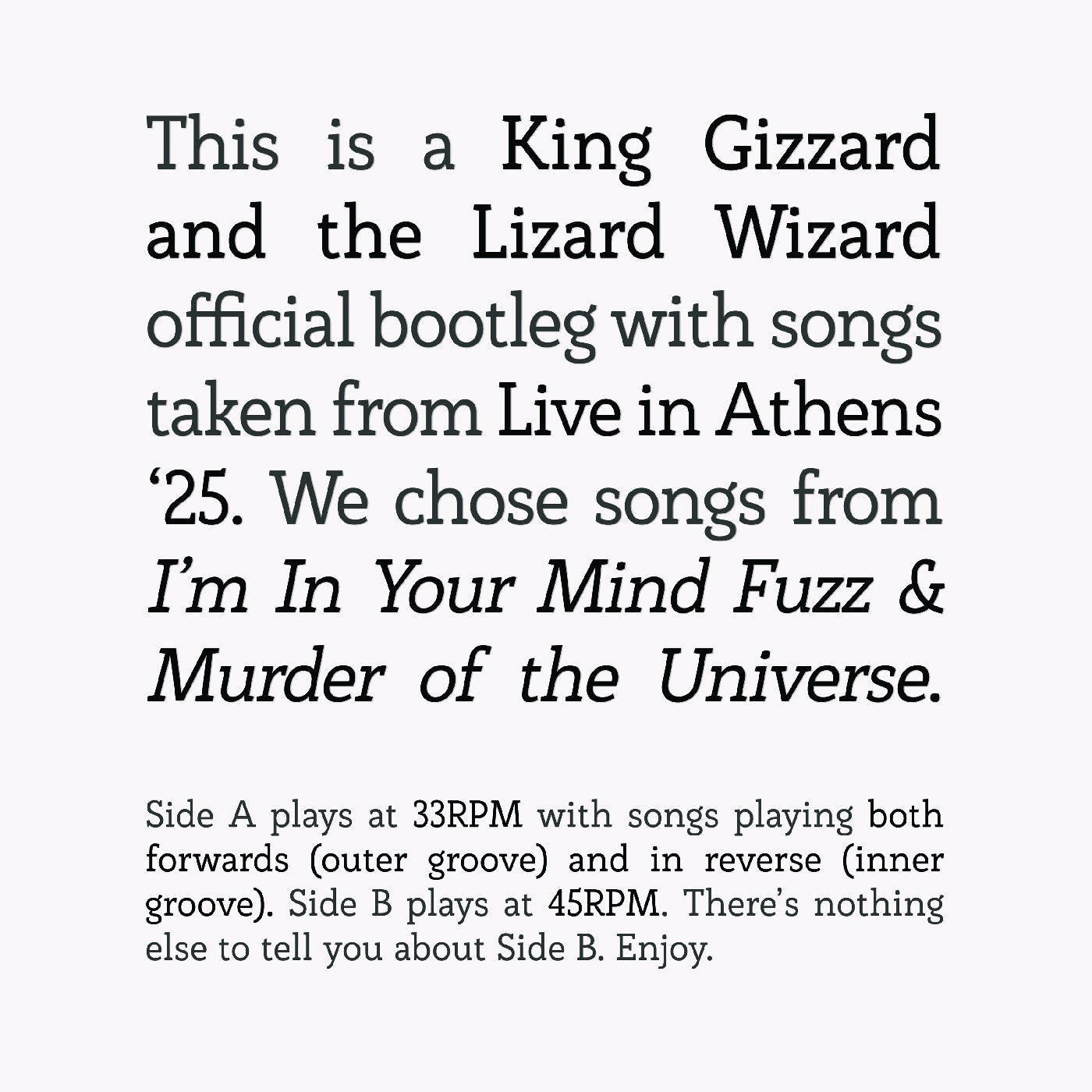 Songs from I'm In Your Mind Fuzz and Murder of the Universe Live in Athens '25