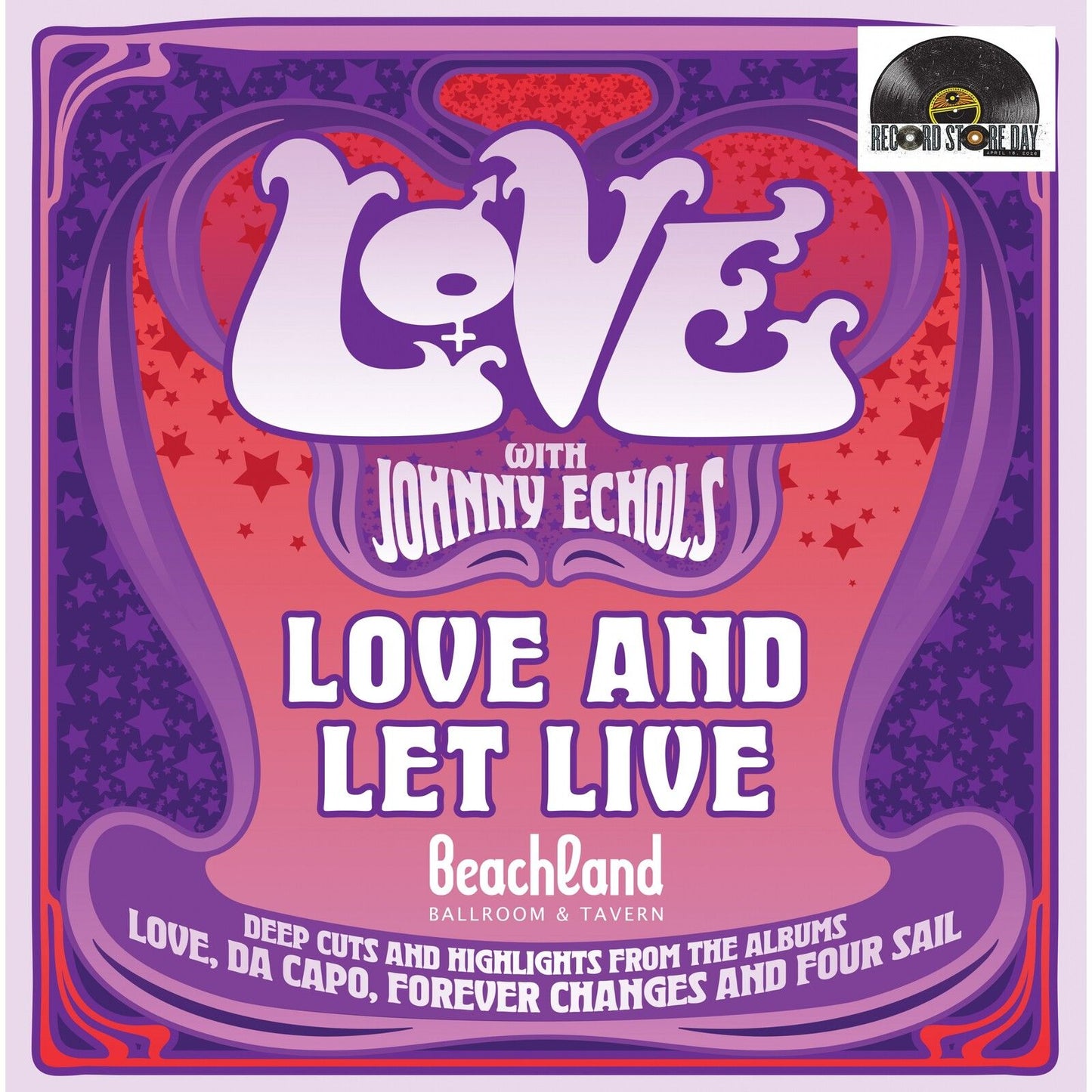 Love with Johnny Echols - Love & Let Live - Live At The Beachland Ballroom & Tavern, Cleveland, Ohio - April 30th 2025 - RSD 2026 Product Image