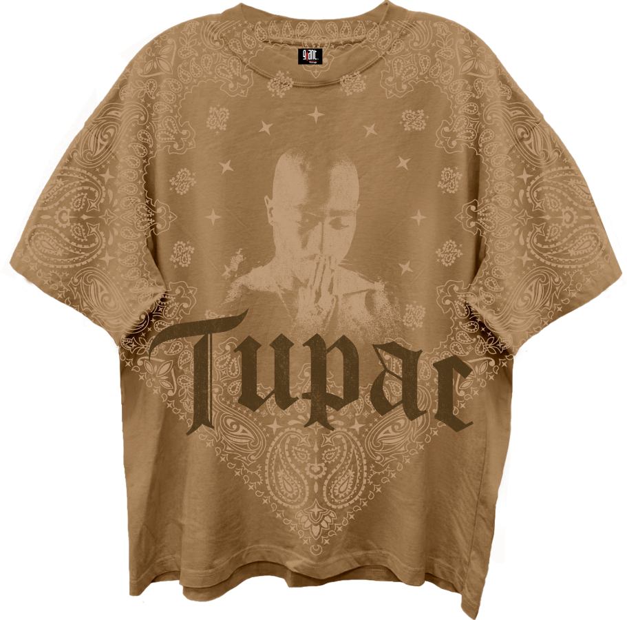 Tupac - Praying Hands Giant Vintage Tshirt Wheat Product Image